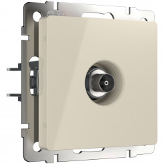 ТВ розетка проходная  (слоновая кость) WL03-TV-2W-ivory &mdash; Multielectrika