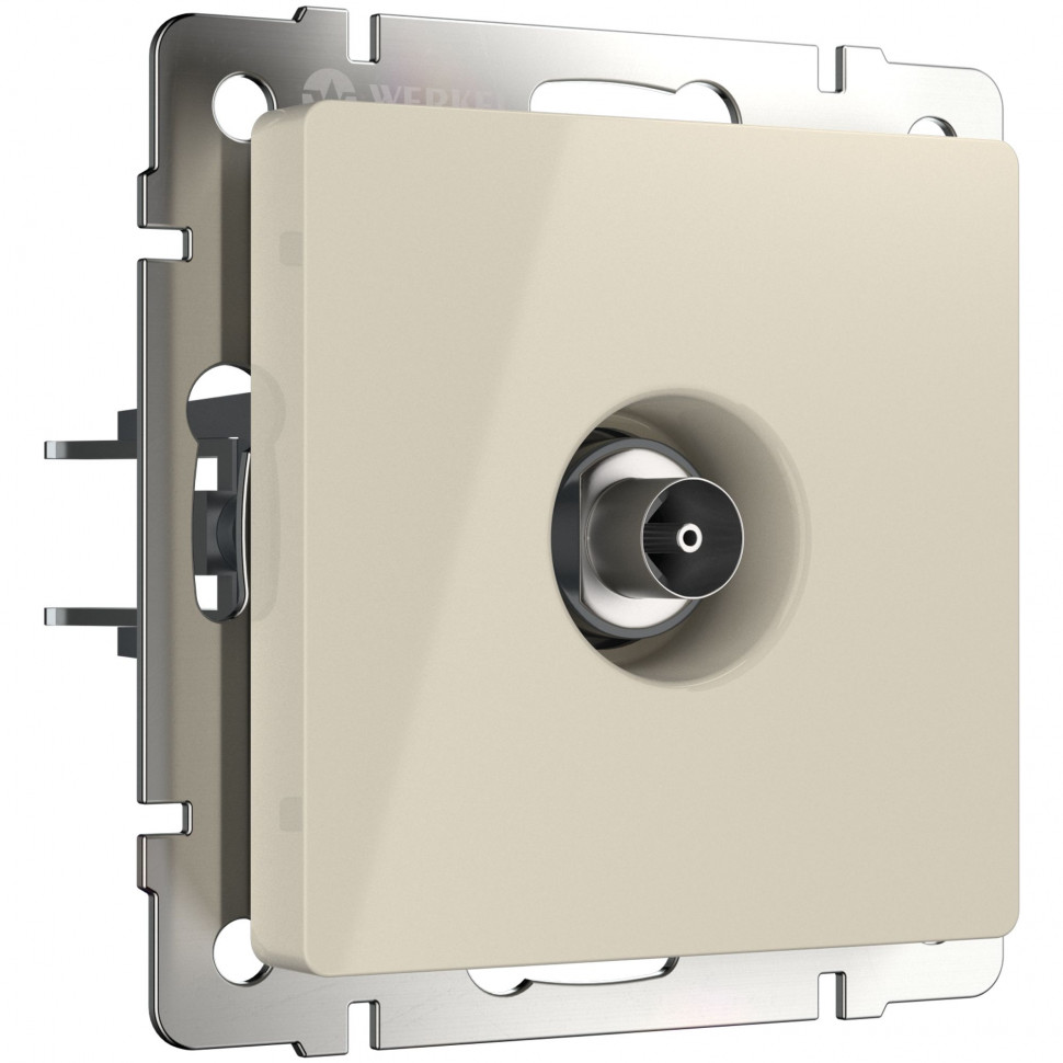 ТВ розетка проходная  (слоновая кость) WL03-TV-2W-ivory фото 1 — Multielectrika