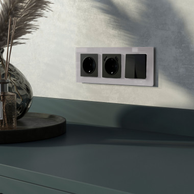 Рамка из стекла на 3 поста Favorit серый W0031115 — Multielectrika