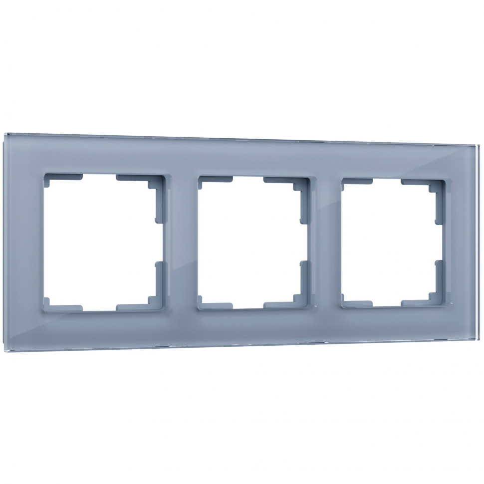 Рамка из стекла на 3 поста Favorit серый W0031115 фото 1 &mdash; Multielectrika