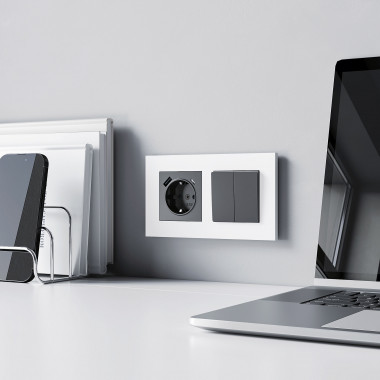 Рамка из поликарбоната на 2 поста Slab белый софт W0022961 — Multielectrika