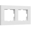 Рамка из поликарбоната на 2 поста Slab белый софт W0022961 фото 1 &mdash; Multielectrika