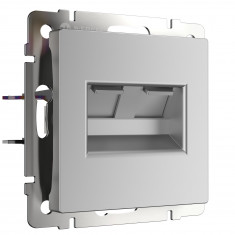 Розетка двойная Ethernet RJ-45 серебряный W1181106 &mdash; Multielectrika