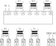 Указатель тока для постоянного контроля значения силы тока в трёхфазной сети DMA-3T &mdash; Multielectrika