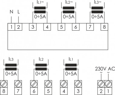 Указатель тока для постоянного контроля значения силы тока в трёхфазной сети DMA-3T — Multielectrika