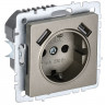 Розетка с заземлением с защитными шторками 16А с USB A+A 5В 3,1А IEK Brite РЮш10-2-БрШ шампань