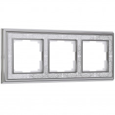 Рамка на 3 поста (хром/белый) W0031431 &mdash; Multielectrika