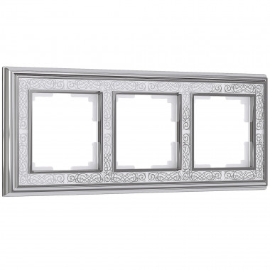 Рамка на 3 поста (хром/белый) W0031431 — Multielectrika