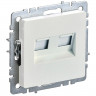 Розетка двойная RJ11+RJ45 кат.5E IEK Brite РК/Т12-БрЖ жемчуг