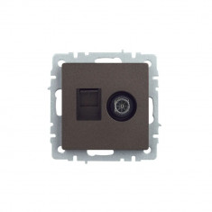 Розетка двойная TV+RJ45 кат.5E IEK Brite РТВ/РК12-БрТБ темная бронза &mdash; Multielectrika