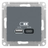 Зарядное устройство USB+Type C Schneider Electric Atlas Design грифель