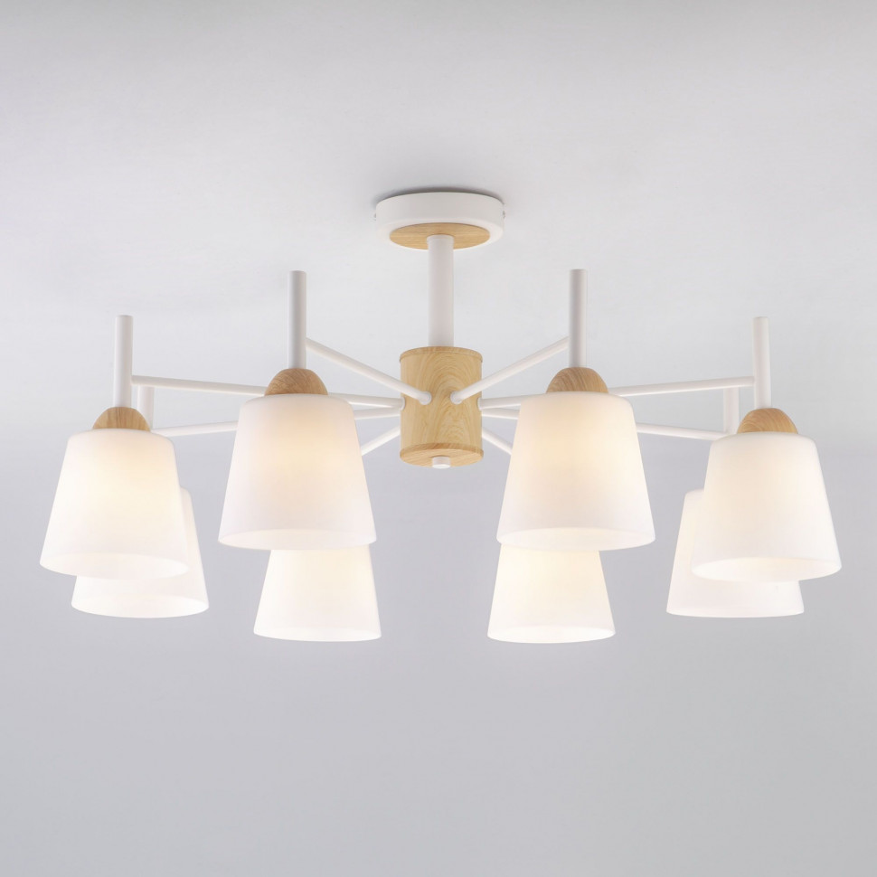 Люстра потолочная с плафонами 70085/8 белый фото 1 &mdash; Multielectrika