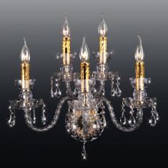 Настенный светильник с хрусталем 520/3+2 золото &mdash; Multielectrika