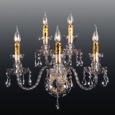 Настенный светильник с хрусталем 520/3+2 золото — Multielectrika