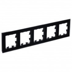 Рамка на 5 постов Systeme Electric AtlasDesign Nature стекло, черный &mdash; Multielectrika