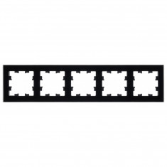 Рамка на 5 постов Systeme Electric AtlasDesign Nature стекло, черный &mdash; Multielectrika