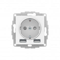 Розетка силовая+USB A+A Systeme Electric AtlasDesign 16А, 5В/2,4А, 2х5В/1,2А, лотос &mdash; Multielectrika