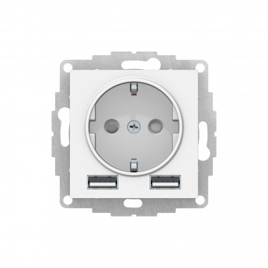 Розетка силовая+USB A+A Systeme Electric AtlasDesign 16А, 5В/2,4А, 2х5В/1,2А, лотос — Multielectrika