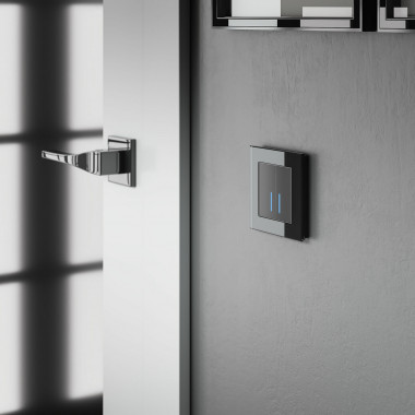 W4520008/ Сенсорный выключатель двухклавишный с подсветкой 1000 Вт (черный) W4520008 — Multielectrika