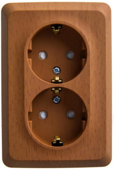 Розетка 2К+З угловая со шторками Бук 16А Schneider Electric Этюд PA16-108T &mdash; Multielectrika