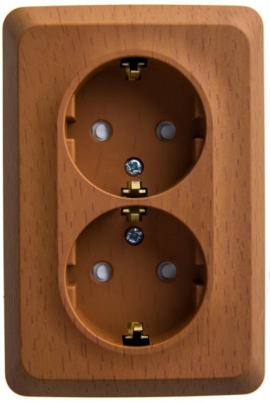 Розетка 2К+З угловая со шторками Бук 16А Schneider Electric Этюд PA16-108T — Multielectrika