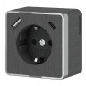 Розетка с заземлением, шторками и USB тип A+C Gallant графит рифленый W5071704
