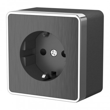 Розетка с заземлением и шторками Gallant (графит рифленый) W5071104 — Multielectrika