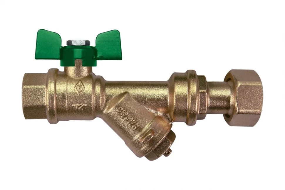 Kран шаровой для воды Bugatti с фильтром Eco Valve Rp3/4" x G3/4" DN15 PN20 747G 0747G631 фото 1 &mdash; Multielectrika