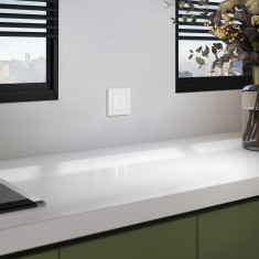 Рамка из поликарбоната на 1 пост Slab белый софт W0012961 &mdash; Multielectrika