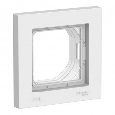 Рамка Systeme Electric AtlasDesign Aqua IP44 на 1 пост, белая &mdash; Multielectrika