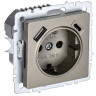 Розетка с заземлением с защитными шторками 16А с USB A+C 18Вт IEK Brite РЮш11-1-БрШ шампань