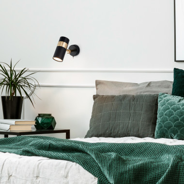 Настенный светильник с выключателем 20096/1 черный/золото — Multielectrika