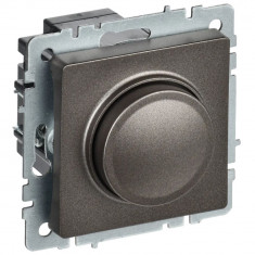 Светорегулятор поворотно-нажимной 600Вт IEK Brite СС10-1-0-БрТБ темная бронза &mdash; Multielectrika