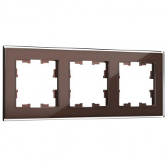 Рамка на 3 поста IEK Brite РУ-3-2-БрТБ стекло темная бронза &mdash; Multielectrika