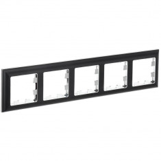 Рамка на 5 поста IEK Brite РУ-5-Бр хром/черный &mdash; Multielectrika