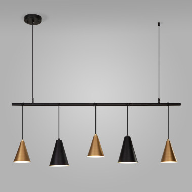 Подвесной светильник в стиле лофт 50088/5 черный / золото — Multielectrika