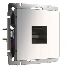 Розетка Ethernet RJ-45 (глянцевый никель) W1181002 &mdash; Multielectrika