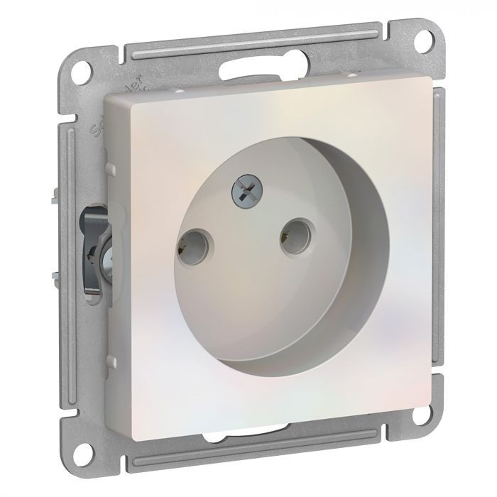 Розетка силовая Schneider Electric Atlas Design без заземления, жемчуг фото 1 — Multielectrika