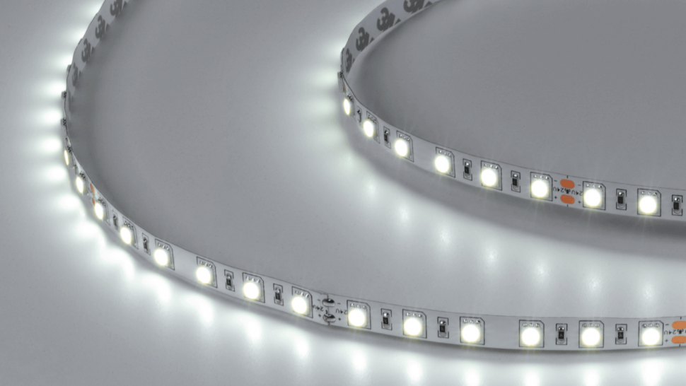 Лента светодиодная 14,4 Вт/м SMD5050, IP20, Холодный белый, 24В, скотч 3М фото 1 — Multielectrika