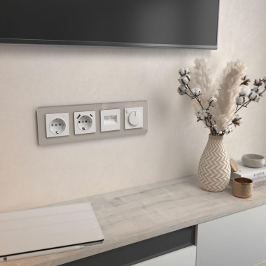 Рамка из стекла на 4 поста Elite дымчатый W0042417 — Multielectrika