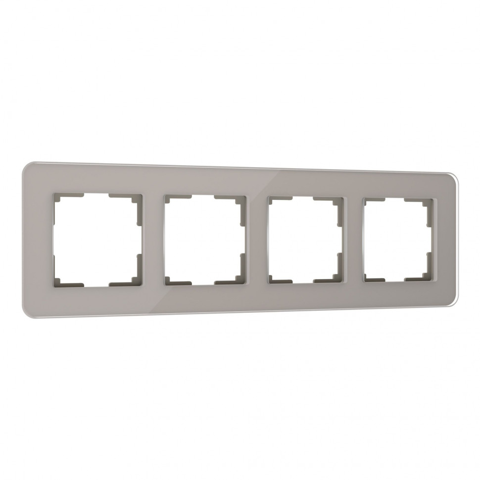 Рамка из стекла на 4 поста Elite дымчатый W0042417 фото 1 &mdash; Multielectrika