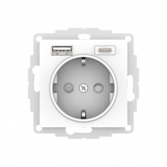 Розетка силовая+USB A+C Systeme Electric AtlasDesign 16А, 5В/2,4А/3,0А, 2х5В/1,5А, лотос &mdash; Multielectrika