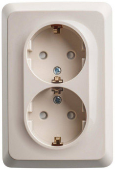 Розетка 2К+З угловая со шторками Кремовая 16А Schneider Electric Этюд PA16-108K &mdash; Multielectrika
