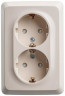 Розетка 2К+З угловая со шторками Кремовая 16А Schneider Electric Этюд PA16-108K