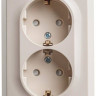 Розетка 2К+З угловая со шторками Кремовая 16А Schneider Electric Этюд PA16-108K