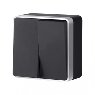 Выключатель двухклавишный Gallant черный с серебром W5020034 W5020034 &mdash; Multielectrika