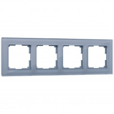 Рамка из стекла на 4 поста Favorit серый W0041115 &mdash; Multielectrika
