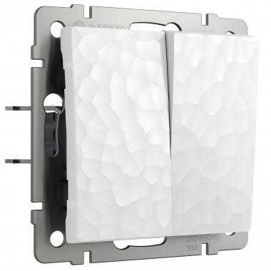 Выключатель двухклавишный проходной (Hammer белый) W1222001 — Multielectrika