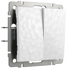 Выключатель двухклавишный проходной (Hammer белый) W1222001 &mdash; Multielectrika