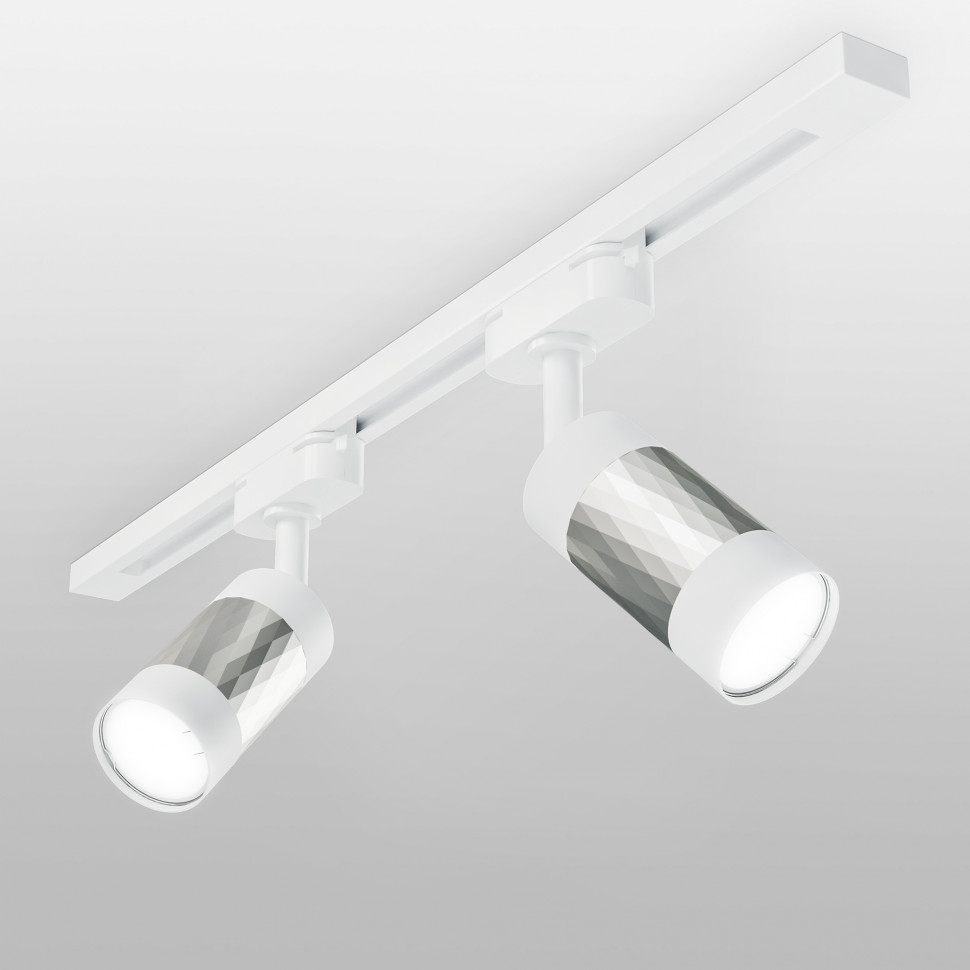 Трековый светильник для однофазного шинопровода Mizar GU10 Белый/серебро MRL 1007 фото 1 — Multielectrika